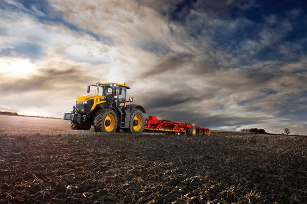 Fastrac iCON ploughing field in agricultural setting