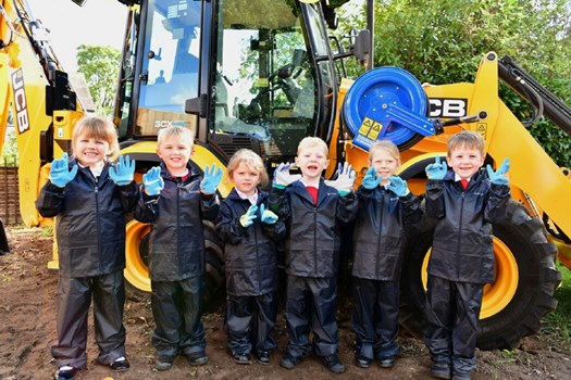 JCB and Cheadle Primary School news story image