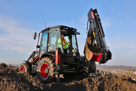 GBSS Civils and Plant Hire Black Backhoe Loader