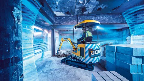 19C-1E Electric Mini Excavator Blue 3x2
