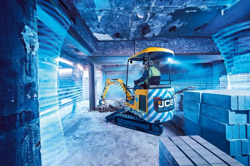 19C-1E Electric Mini Excavator Blue 3x2