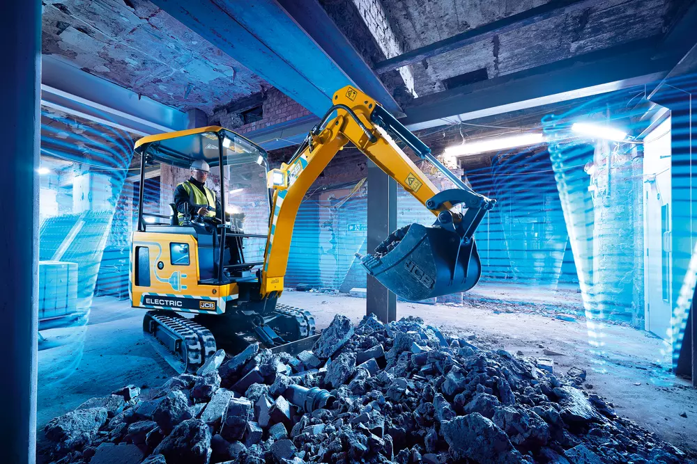 19C-1E Electric Mini Excavator Blue 3x2