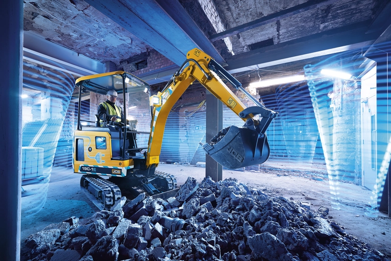 19C-1E Electric Mini Excavator Blue 3x2