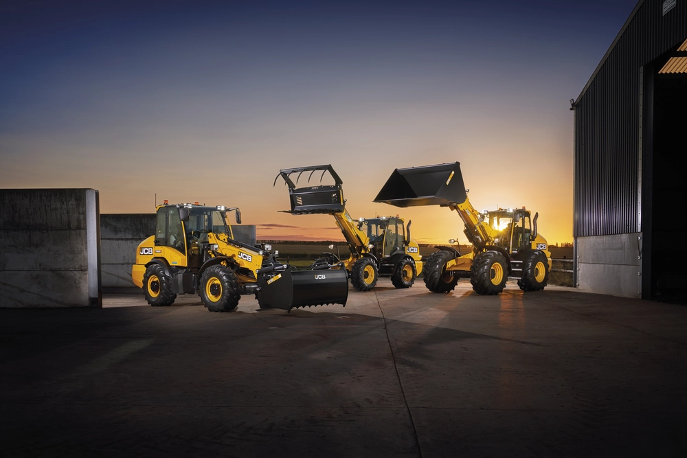TM280S, TM320S and TM420S in a yard at sunset