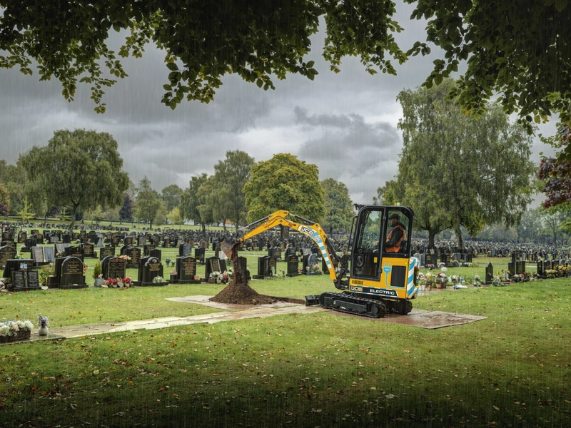 19C-1E Mini Excavator - excavating at cemetery