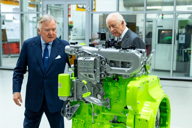Lord Bamford and King Charles Hydrogen Engine Royal Visit