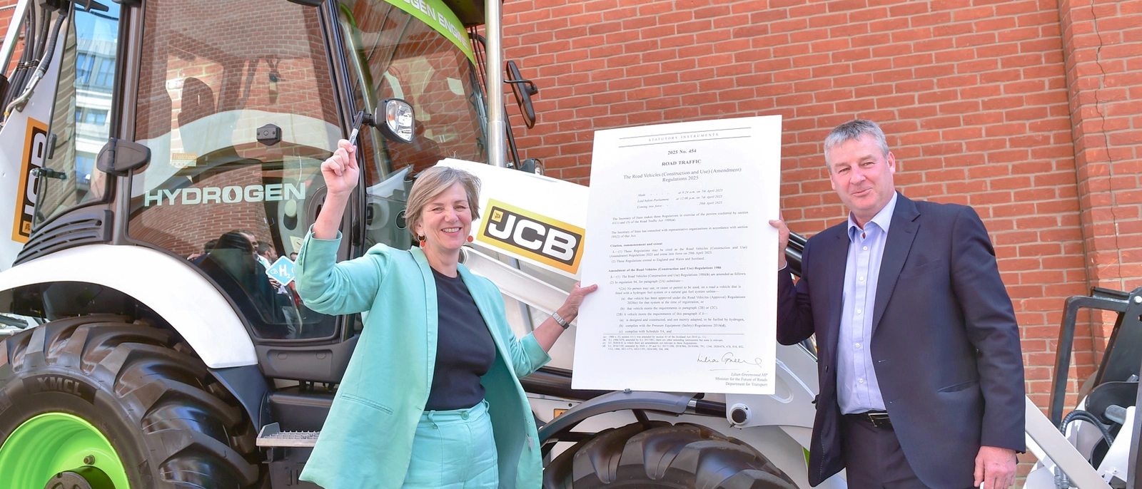 Minster for the Future of Roads Lilian Greenwood with Tim Burnhope 