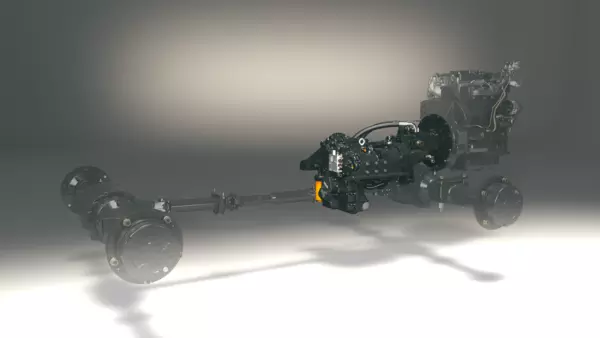 TM280S Telescopic Wheel Loader Stage V Highlighted transmission CGI