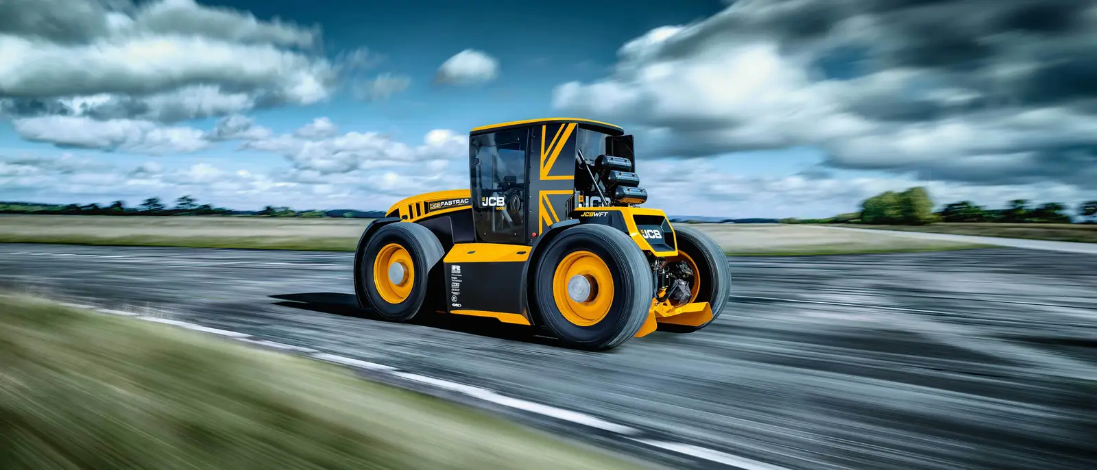 Worlds Fastest Tractor in motion from behind