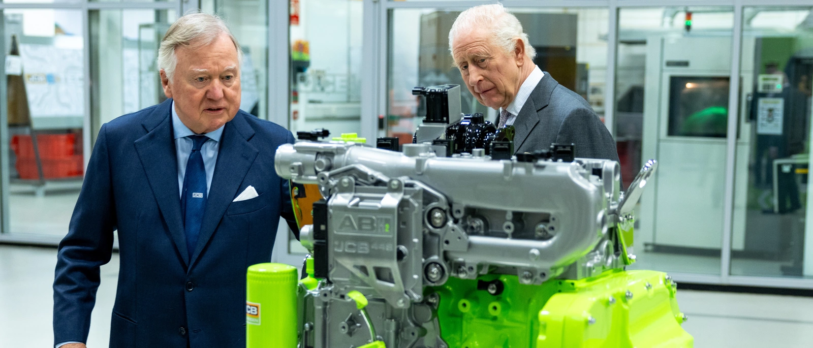 Lord Bamford and King Charles Hydrogen Engine Royal Visit