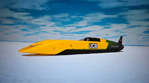 JCB Hydromax on the Bonneville Salt Flats