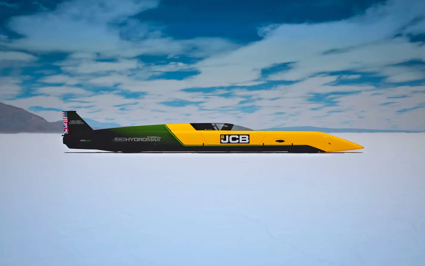 JCB Hydromax on the Bonneville Salt Flats