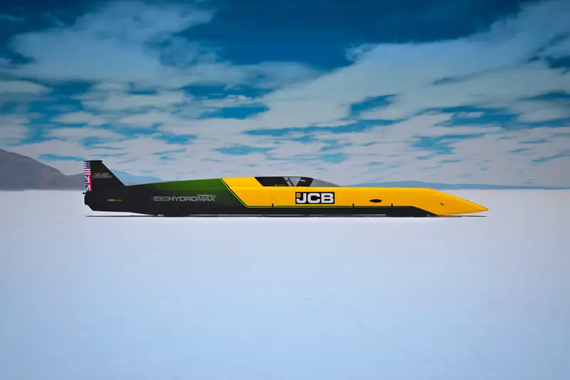 JCB Hydromax on the Bonneville Salt Flats