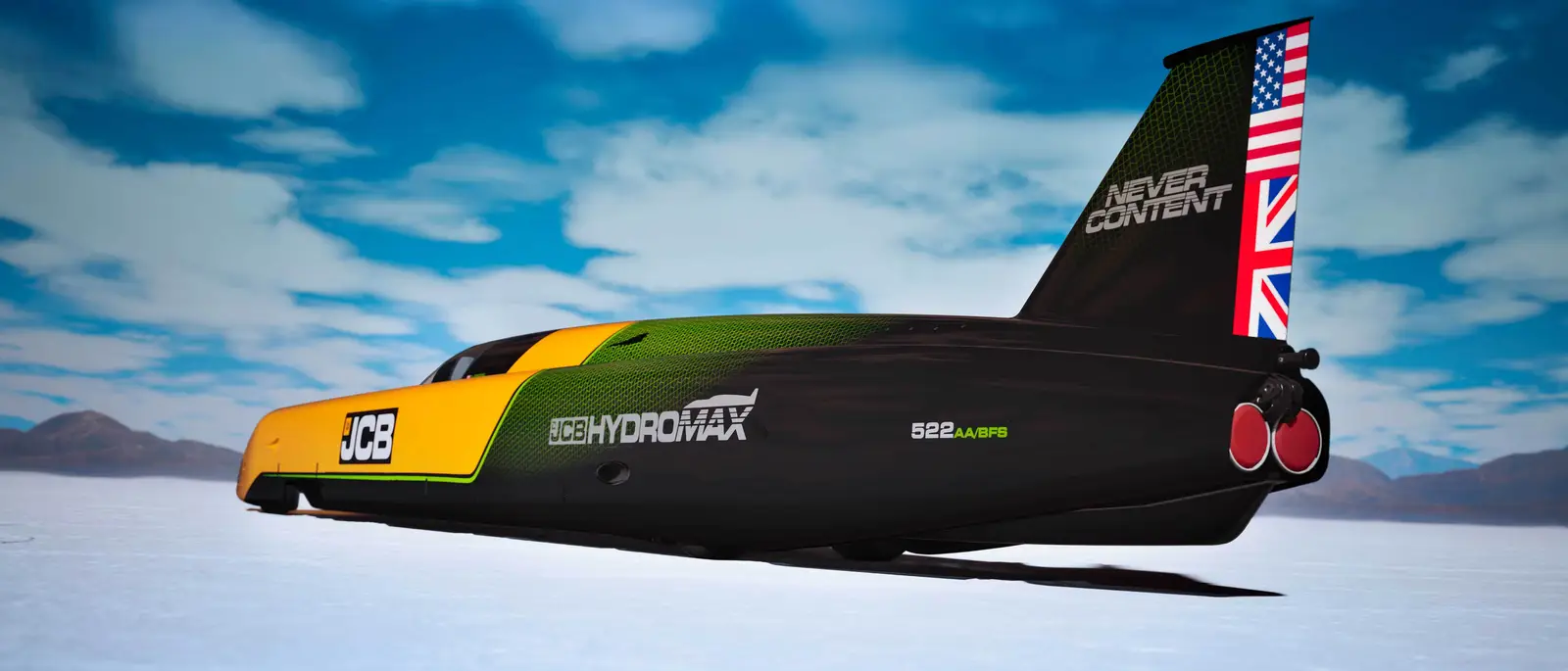 JCB Hydromax on the Bonneville Salt Flats