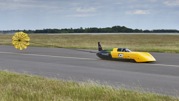 JCB Hydromax Testing at RAF Wittering with parachute 