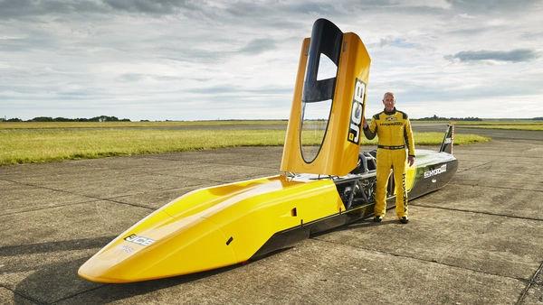 JCB Hydromax with driver Wing Commander Andy Green OBE at RAF Wittering