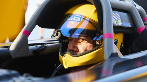 Andy Green OBE inside JCB Hydromax