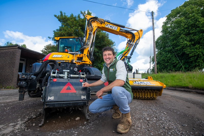 HRP Contracting Owner James Harper with JCB Pothole Pro  