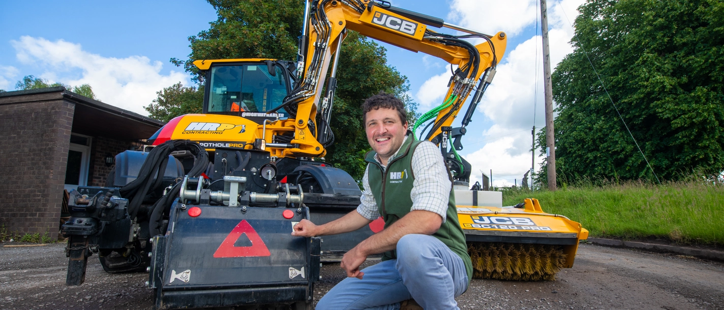 HRP Contracting Owner James Harper with JCB Pothole Pro  